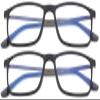 2 Pairs Matte Black Reading Glasses Stainless Steel Temple TR90 Blue Ray Blocking Computer With Case (2 Pairs - Matte Black, 1.75) view 1