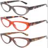3 Pairs Women Reading Glasses Classic Cat Eye Retro Simple Cute Fashion Reader Eyewear (3 Pairs - Brown, Gray, Red, 1.75) view 2