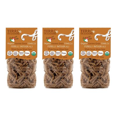 3 PACKS ORGANIC ITALIAN WHOLE DURUM WHEAT FUSILLI PASTA  Sicilian Ancient Grain Timilia Vegan Pasta Crafted in Italy. LOW-GLUTEN INDEX. Has 6X More Fiber and Protein than Popular Grains. Al dente texture. Farm Fresh Pasta from Sicily, Italy