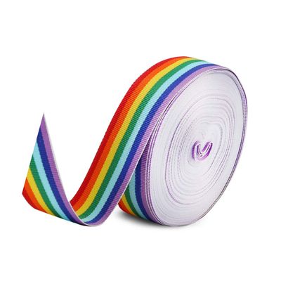 10 Meters Rainbow Ribbon, Multicolors Grosgrain Ribbon Double Sided Fabric Ribbon for Arts Crafts DIY, Gift Wrapping, Wedding, Birthday Party Decoration (10M X 20MM)
