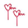 10 Pcs Wedding Red Love Shape Picks Love Cake Topper Red Valentines Day Cake Topper Valentine Cake Picks Romantic Decorations Shape Deisgn Cake s Strawberry Props 3d view 1