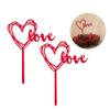 10 Pcs Wedding Red Love Shape Picks Love Cake Topper Red Valentines Day Cake Topper Valentine Cake Picks Romantic Decorations Shape Deisgn Cake s Strawberry Props 3d view 2