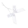 AKLVBL 100 Pack White Satin Ribbon Twist Tie Bows for Treat Bags, Gift Bags, Bakery Candy Bags and Package Decorating Ribbon Bow, Bowknot for Gifts view 1