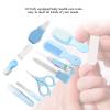 Baby Grooming & Health Kits, Toddler Healthcare and Grooming Set, 10 in 1 Baby Health Care Tools with Safety Nail Clipper Scissor Newborn Grooming Kit (Blue) view 2
