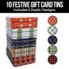 WDS Premium Gift Card Holders Tins for Christmas - 10 Rustic Metal Tin Boxes Holders with Lids for Gift Cards & Money - Box Perfect for Birthday Valentine's Easter - Custom Boxed for Easy Gift Giving view 4