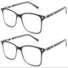 2 Pairs Man Women Reading Glasses Blue Light Blocking Spring Hinge Computer CP Frame With Case (2 Pairs - Black, 1.75) view 2