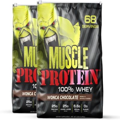 COLOSSAL LABS Muscle Whey Protein Flavored Protein Powder, 25,000mg Amino Acids/Serving, Cold Filtered(Packaging May Vary) (10 Pound (Pack of 2), Chocolate)