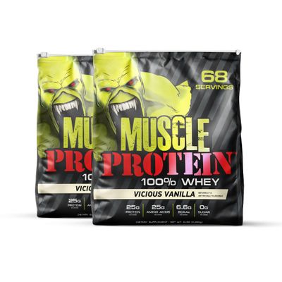 COLOSSAL LABS Muscle Whey Protein Flavored Protein Powder, 25,000mg Amino Acids/Serving, Cold Filtered(Packaging May Vary) (10 Pound (Pack of 2), Vanilla)