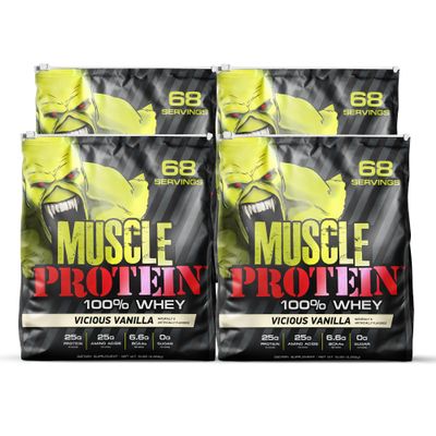 COLOSSAL LABS Muscle Whey Protein Flavored Protein Powder, 25,000mg Amino Acids/Serving, Cold Filtered(Packaging May Vary) (20 Pound (Pack of 4), Vanilla)