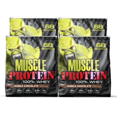 COLOSSAL LABS Muscle Whey Protein Flavored Protein Powder, 25,000mg Amino Acids/Serving, Cold Filtered(Packaging May Vary) (20 Pound (Pack of 4), Chocolate)