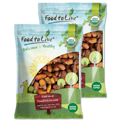 Food to Live Organic Deglet Noor Dates, 14 Pounds  Pitted, Non-GMO, Soft & Juicy, Unsulfured, Raw, Dried Fruit, No Sugar Added, Vegan, Kosher, Paleo, Sirtfood, Bulk, Good Source of Dietary Fiber.