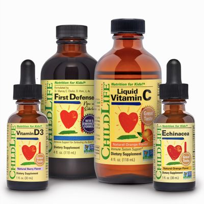 CHILDLIFE ESSENTIALS Immune Support 4-Pack - Liquid Vitamins & Minerals for Kids, Infants, Toddlers - Includes Vitamin D3, Vitamin C, First Defense, Echinacea