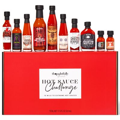Thoughtfully Hot Sauce Challenge, Mild to Extreme Hot Sauce Variety 10 Pack, Unique Gift for Men, Husband, Dad, Father, Birthday and Christmas
