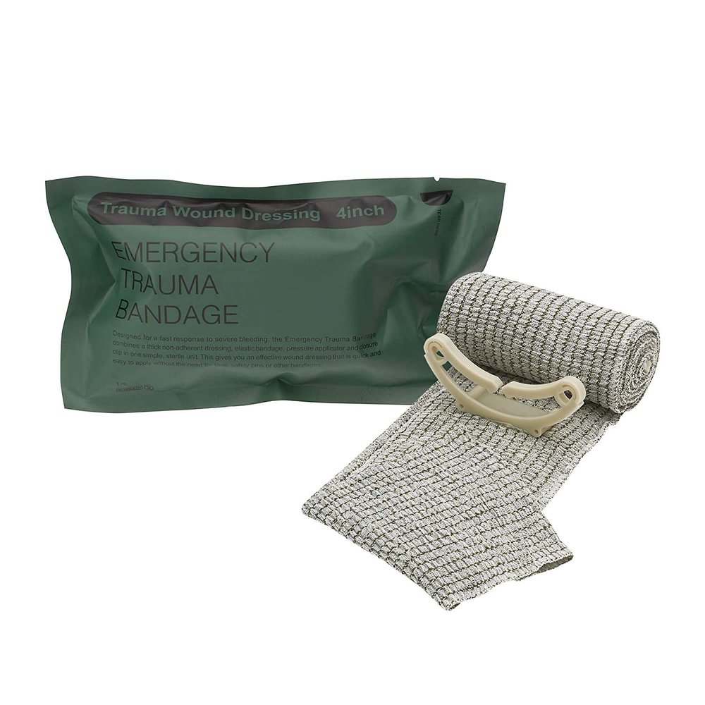 ASA TECHMED 1 Pack Emergency Trauma 4" Israeli Style Bandage - Combat Military Style Battle Wound Dressing First Aid IFAK
