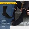 Facool Diabetic Dress Crew Socks for Men Women, Non-Binding Loose Top Seamless Toe Cotton Diabete Socks White/Grey/Black 6 Pairs X-Large view 2