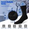 Facool Diabetic Dress Crew Socks for Men Women, Non-Binding Loose Top Seamless Toe Cotton Diabete Socks White/Grey/Black 6 Pairs X-Large view 4