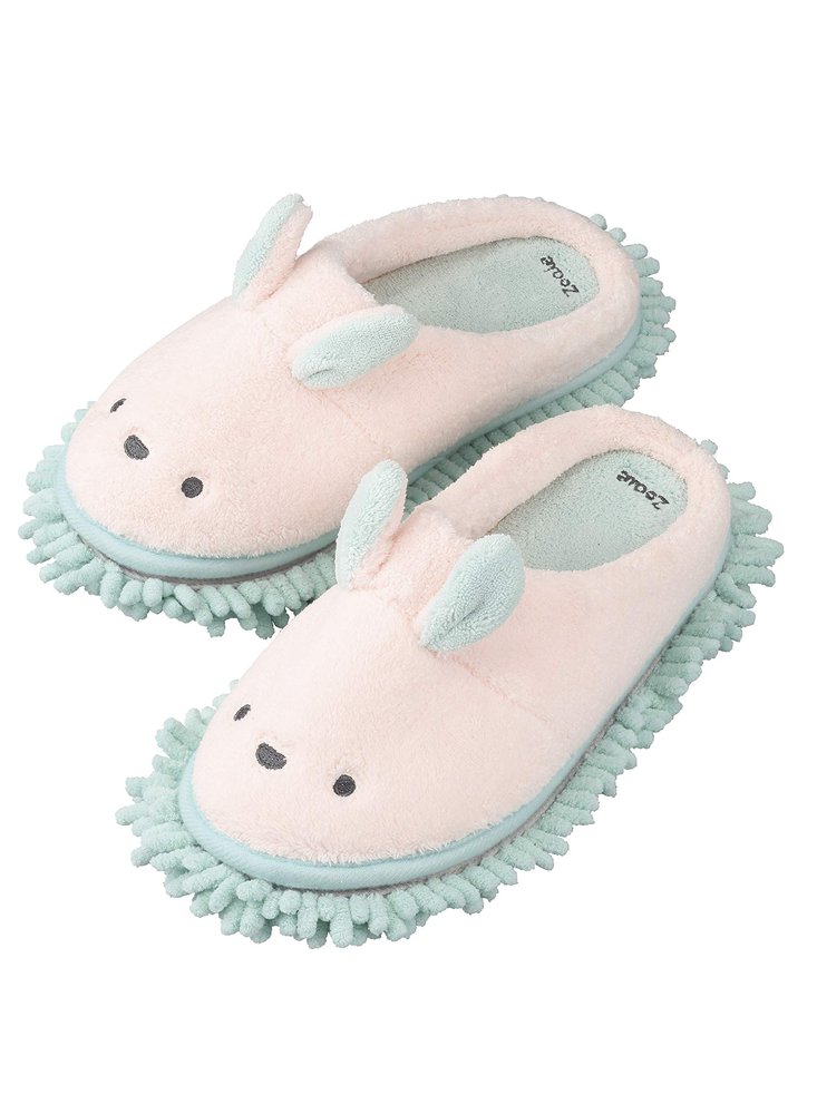 Carari Cleaning Slippers, 9.1-9.8 inches (23-25 cm), Rabbit, Just Put On, Floor Cleaning, Removable and Washable, Marshmallow Texture, Fluffy, Springy, CB Japan, Karari Zooey