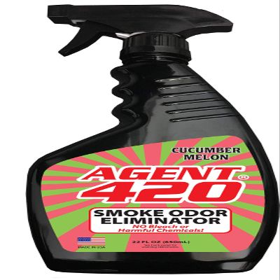 Agent 420 Odor Eliminator Trigger Spray, Cucumber Watermelon, 22 oz Tea Tree Oil Breaks Down Smoke at the Molecular Level