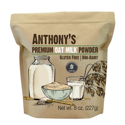 Anthony's Premium Oat Milk Powder, 8 oz, Gluten Free, Non GMO, Vegan, Made in USA