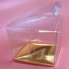 96 PCS Tuck Top 4 x 4 x 4-1/2" w/Gold Card Bottom, Clear Plastic PVC Boxes for Party Favor Wedding Favor, retail products packaging and display view 2