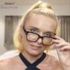 Eyekepper Square Reading Glasses for Women Blue Light Blocking Large Frame Computer Readers - Red +0.50 view 3