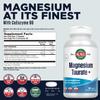 KAL Magnesium Taurate 400mg Plus CoEnzyme Vitamin B6, Chelated Magnesium Supplement, Muscle Function, Gluten Free, Vegan, 90 Serv, 180 Tablets view 2