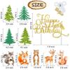 10Pcs Woodland BIirthday Cake Toppers Woodland Animal Birthday Party Favors Decorations Woodland Party Supplies Perfect For Kid's Woodland Birthday Parties Baby Shower view 3