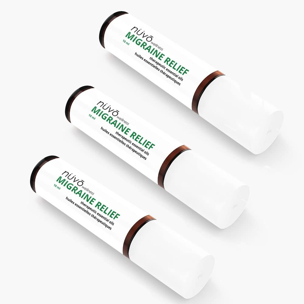 Migraine Relief Roll-On, Made with Peppermint, Lavender, Eucalyptus, & Other Aromatherapy Essential Oils, for Headaches, and Sore Muscles