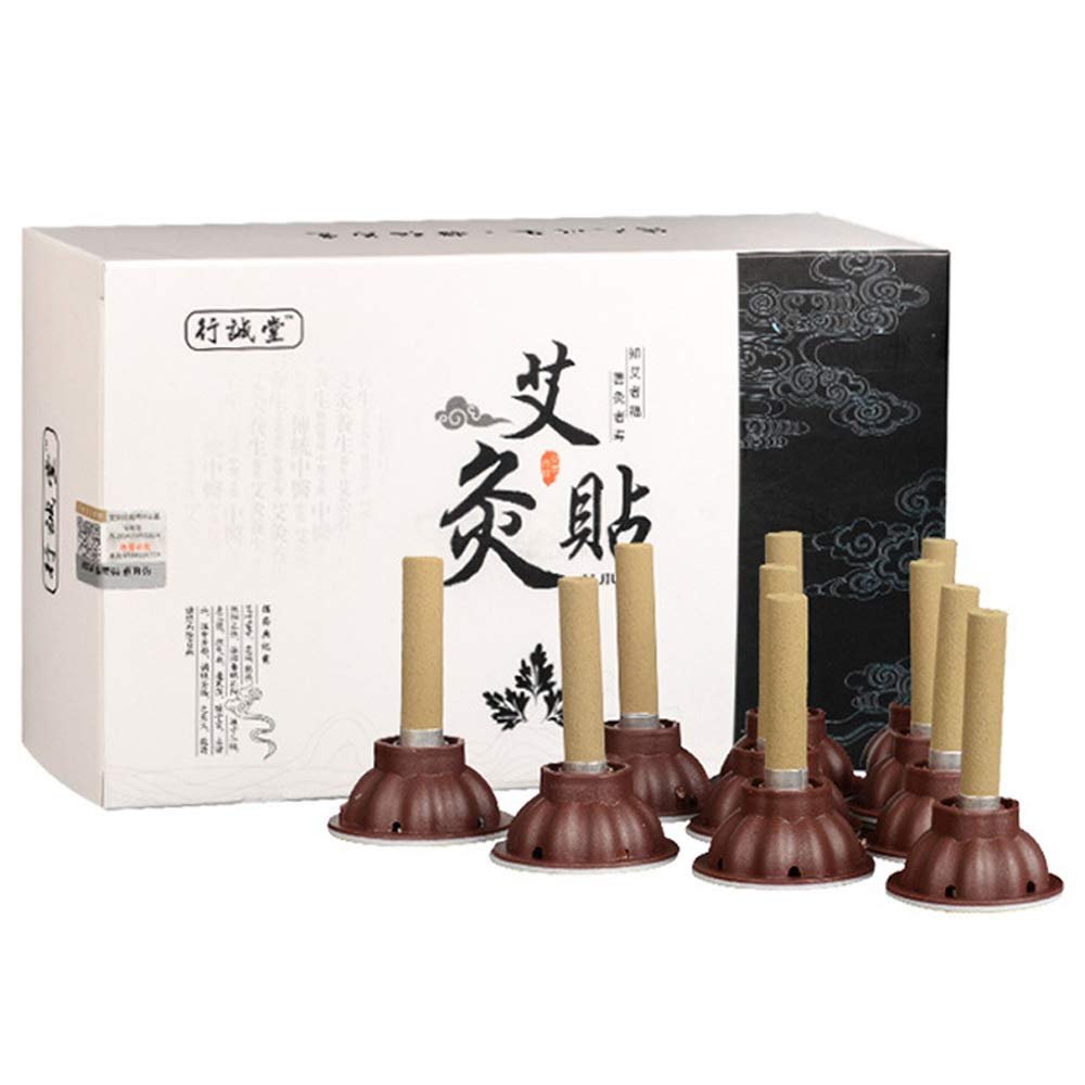 60pcs/Set Moxibustion Stick Smokeless Roll Self-Adhesive Moxa Chinese Medical Acupuncture Points Massage Sticker