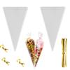 FUNNYARD Mini Cone Bag 200Pcs Clear Treat Popcorn Bags 5.1 by 9.8 Inch Triangle Cellophane Bags with Twist Ties for Handmade Cookies Wedding view 1