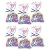 Morepack Valentines Iridescent Holographic Cellophane Treat Bags,4x6 Inch Party Favor Cookie Bags with 5 Colors Twist Ties for Weddings Birthday Party,100 Pcs view 1
