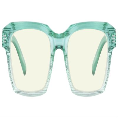 Eyekepper Square Reading Glasses for Women Blue Light Blocking Large Frame Computer Readers - Green +1.25