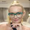Eyekepper Square Reading Glasses for Women Blue Light Blocking Large Frame Computer Readers - Green +1.25 view 3