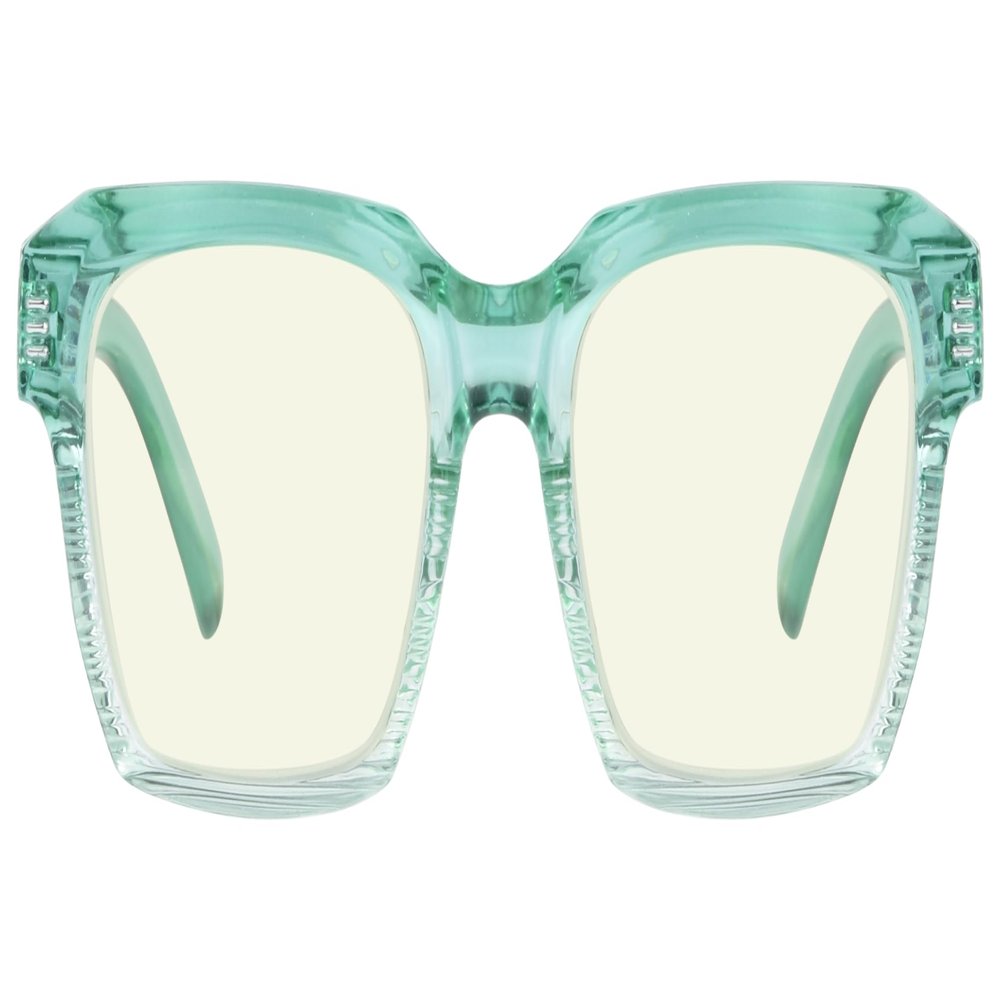 Eyekepper Square Reading Glasses for Women Blue Light Blocking Large Frame Computer Readers - Green +0.50