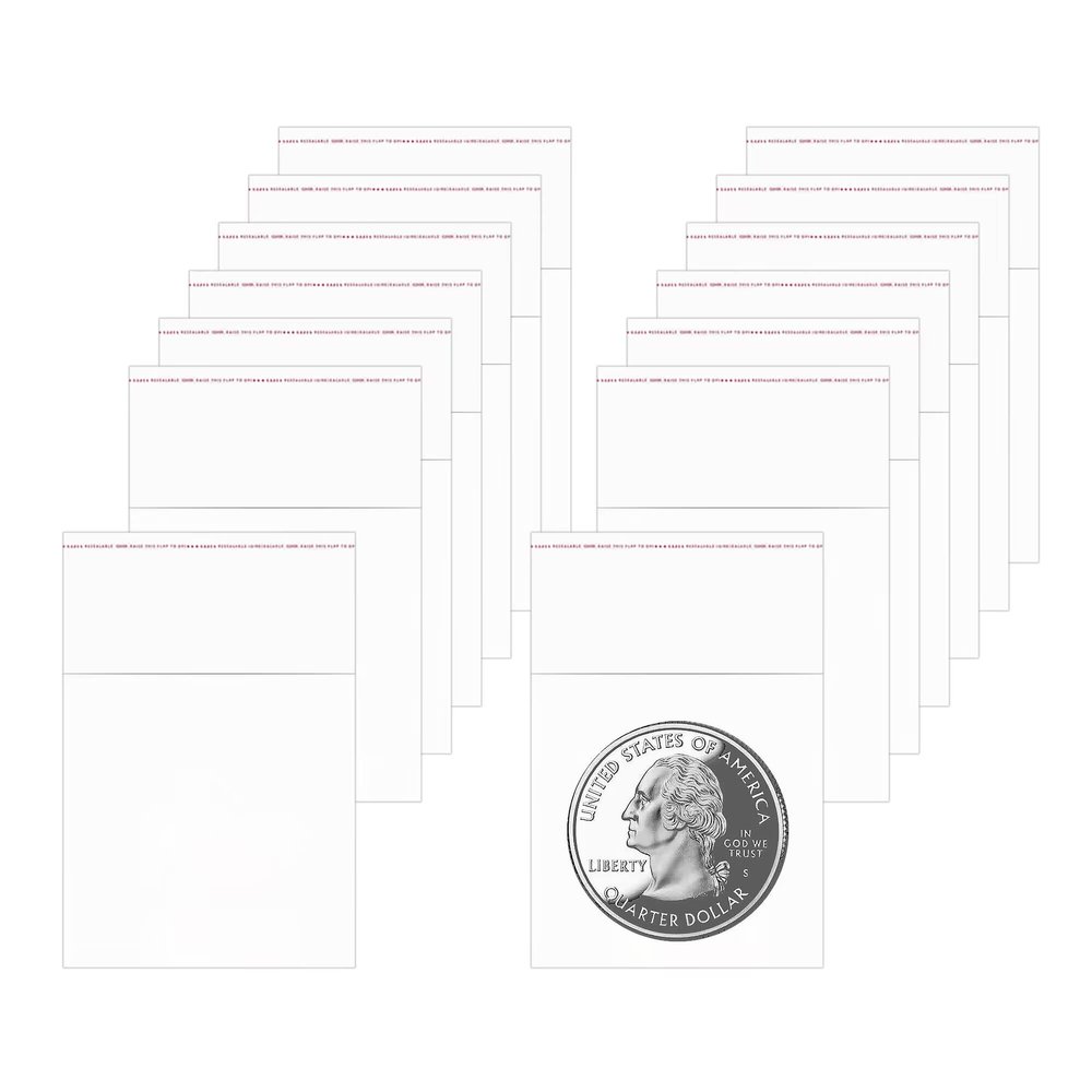 1000pcs 1.5" x 1.5" Clear Cellophane Bags Small Self Adhesive Bags Plastic Jewelry Cello Baggies 1Mil for Shipping Earrings Candy Bakery Beads Coins Gifts Decorative (9 Sizes to Choose from)