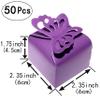 Purple Butterfly Candy Treat Boxes Set Wedding Anniversary Party Favors Mothers Day Birthday Baby Shower Party Small Gift Box Bulk Supplies 2x2x2 inch, 50pc view 2