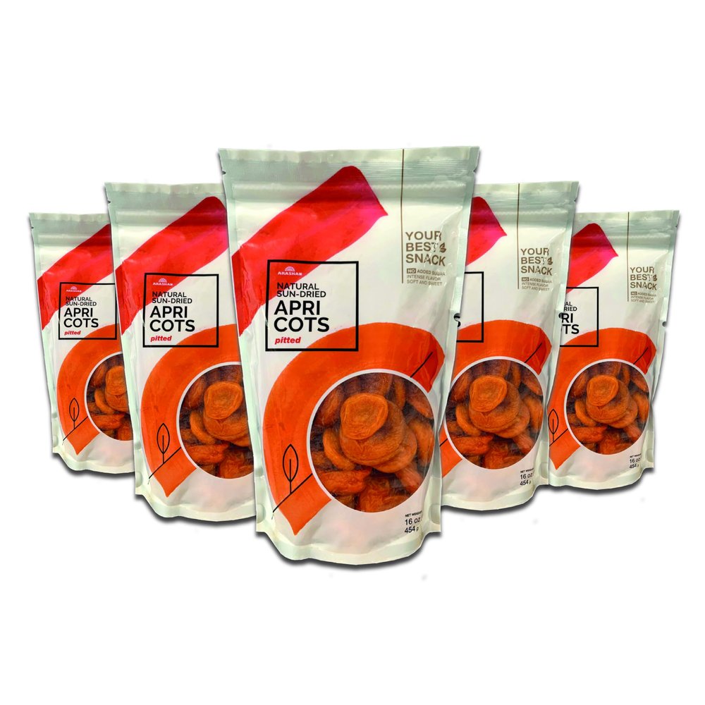 Arashan Apricots Delicious Dried Apricot Fruit, MOST Delectable Dry Apricot In The World! Grown In The Ferghana Valley In Kyrgyzstan Apricots Dried | Sundried, Pitted, No Sugar Added (5 LB)