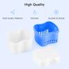 Annhua Partial Denture Case Retainer Cleaner Case, Large Retainer Cleaning Case with Strainer, ABS Travel Denture Cups for Soaking Dentures and False Teeth - Blue view 2