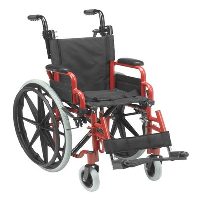 12 in. Wallaby Pediatric Folding Wheelchair44; Fire Truck Red