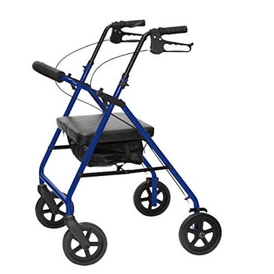 8 in. 400 lb Bariatric Aluminum Rollator Wheels44; Burgundy