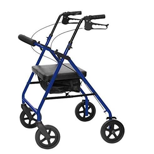 8 in. 400 lb Bariatric Aluminum Rollator Wheels44; Burgundy