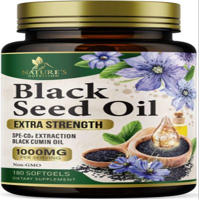 Black Seed Oil Capsules 1000mg - Premium Nigella Sativa Blackseed, Pure Natural Black Cumin Seed Oil & Antioxidant for Skin & Immune Support - Gluten Free, Bottled in USA Supplement - 180 Softgels