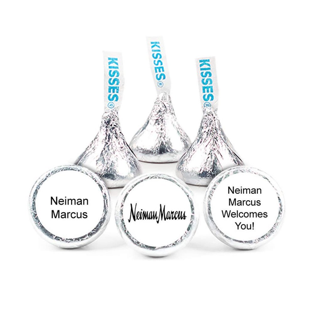 200ct Custom Candy Promotional Products Add Your Logo Kisses - White