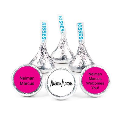200ct Custom Candy Promotional Products Add Your Logo Kisses - Bright Pink