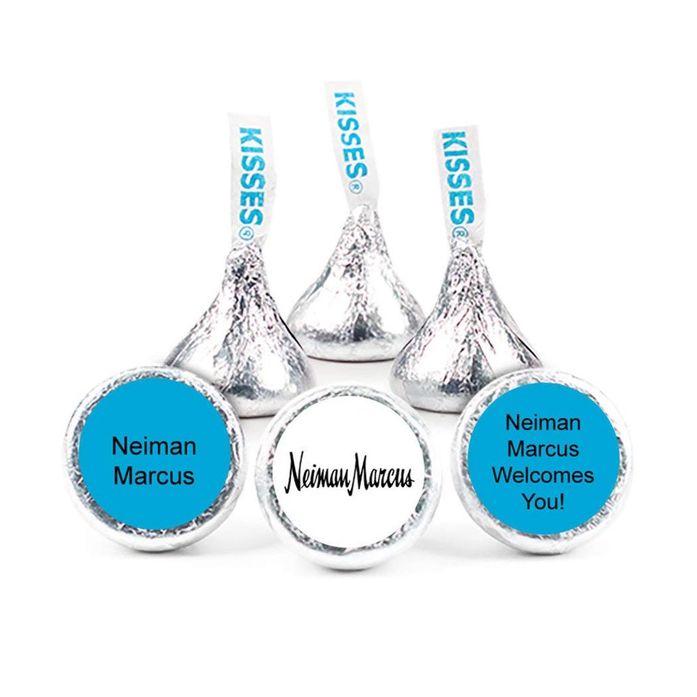 200ct Custom Candy Promotional Products Add Your Logo Kisses - Caribbean Blue