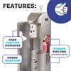 Zogics All-in-One Cleaning Station  Complete Cleaning Station with Wipes Dispenser, Gel Dispenser, Trash Can and Storage, Silver (1 Station) view 4