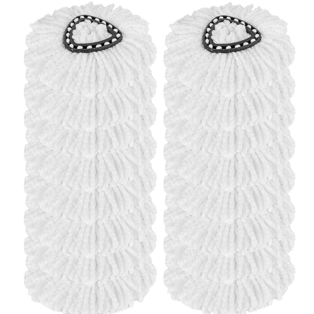 12Pack Spin Mop Heads Replacements - Easy Cleaning Microfiber Refills, 360 Degree Replacement Heads for All Hard Surfaced Floors