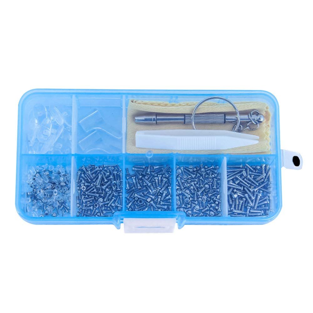 Eyeglass Repair Tool Kit, 75Pcs Glasses Precision Screwdriver Set with Eyeglass Screws Kit and Curved Tweezer in Assorted Size for Spectacles Eyeglasses Glasses Clock Repairing