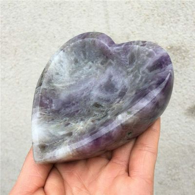 0.79lb Natural Dreamy Amethyst Quartz Crystal Heart Crystal Dc1801-Ff-1