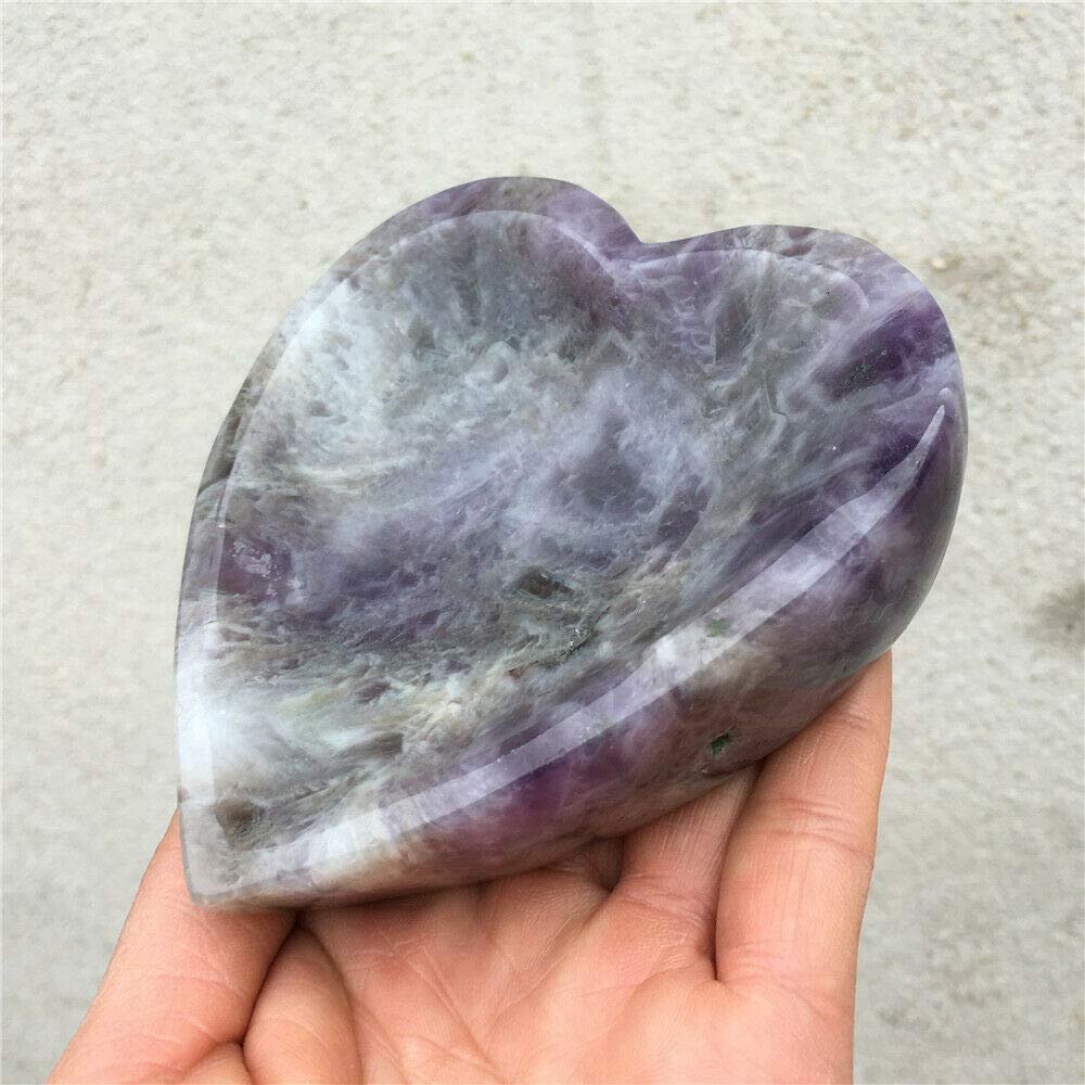 0.79lb Natural Dreamy Amethyst Quartz Crystal Heart Crystal Dc1801-Ff-1